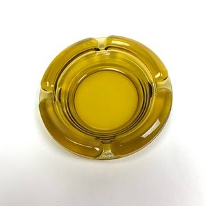 Vintage Amber Glass Ashtray